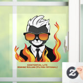 EXISTENTIAL LITE Toon Cat Transparant Raamsticker (Huis)