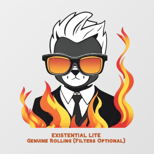 EXISTENTIAL LITE Toon Cat Transparant Raamsticker (Vel)