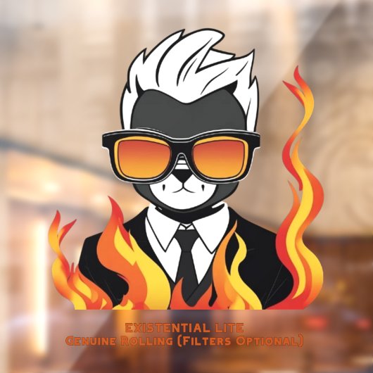 EXISTENTIAL LITE Toon Cat Transparant Raamsticker (Vel 2)