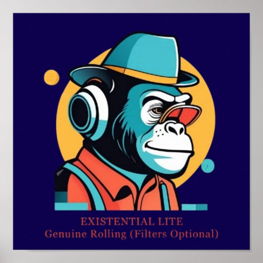 EXISTENTIAL LITE Toon Chimp Poster (Voorkant)