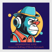 EXISTENTIAL LITE Toon Chimp Raamsticker (Vel)