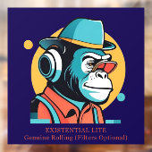 EXISTENTIAL LITE Toon Chimp Raamsticker (Vel 2)