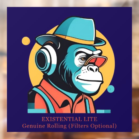 EXISTENTIAL LITE Toon Chimp Raamsticker (Vel 2)