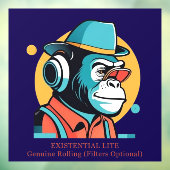 EXISTENTIAL LITE Toon Chimp Raamsticker (Vel 3)