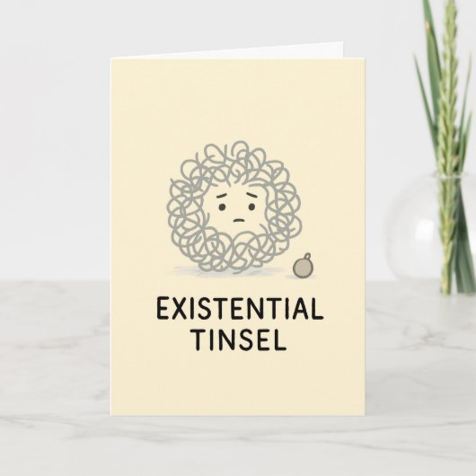 Existential Tinsel Funny Christmas Card Feestdagen Kaart (Voorkant)