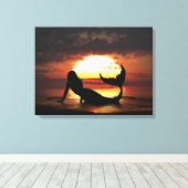 existentie zeemeermin verpakt canvas afdruk (Insitu (Houten vloer))