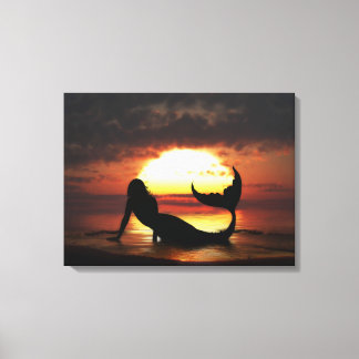 existentie zeemeermin verpakt canvas afdruk