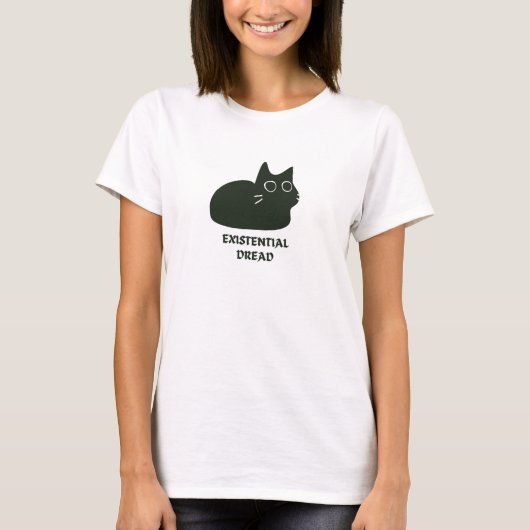 Existentiële Angst Kat T-shirt (Voorkant)