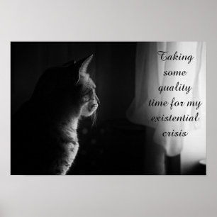 Existentiële crisis Funny Cat Poster