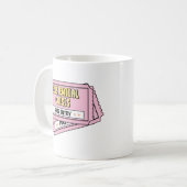 Existentiële Crisis Grappig Ticket Koffiemok (Voorkant links)