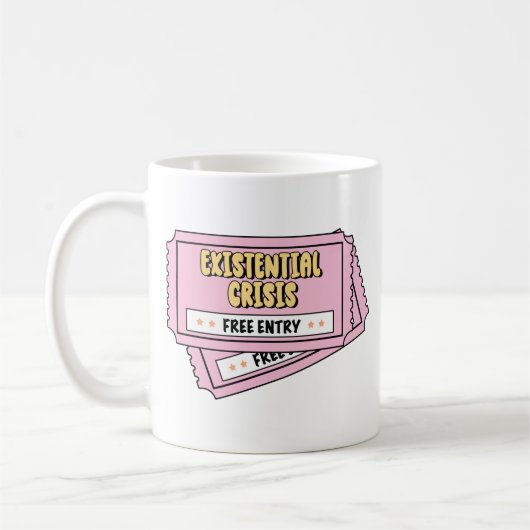 Existentiële Crisis Grappig Ticket Koffiemok (Links)