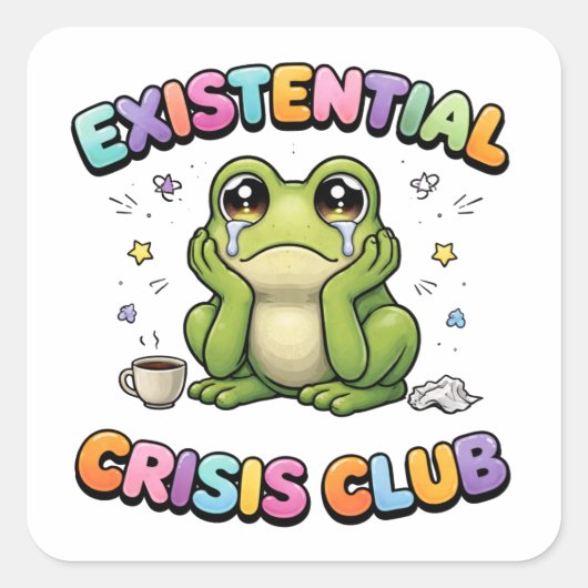 Existentiële Crisis Kikker Sticker (Voorkant)