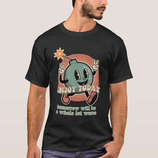 Existentiële Dread Coon Bomb Granade Nihilisme T-shirt (Voorkant)