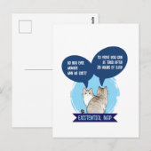 Existentiële dut grappige kat slaap humor citaat briefkaart (Voorkant / Achterkant)