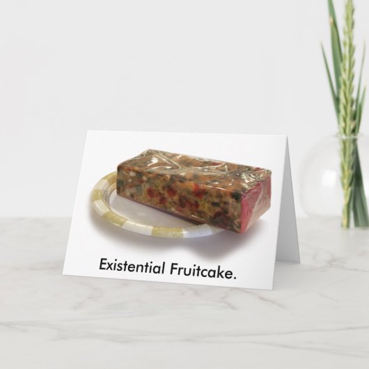 existentiële fruitcake feestdagen kaart (Voorkant)