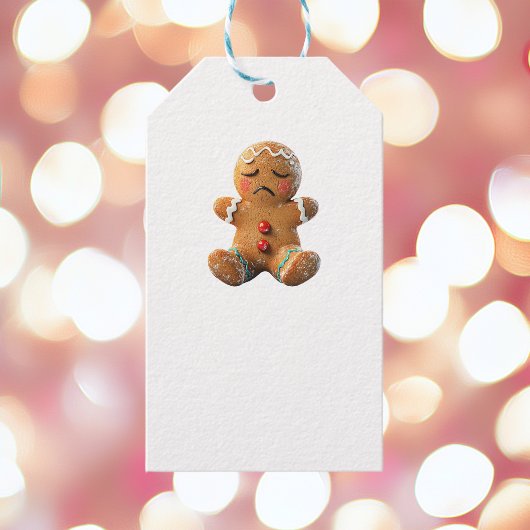 Existentiële Gingerbread Cookie White Gift Labels Cadeaulabel