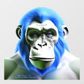 EXISTENTIËLE LITE Aap Blauw Transparante Venster C Raamsticker (Vel)