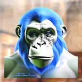 EXISTENTIËLE LITE Aap Blauw Transparante Venster C Raamsticker (Vel 2)