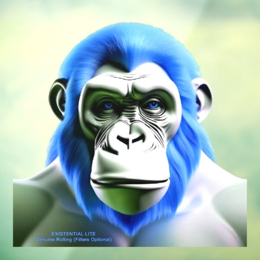 EXISTENTIËLE LITE Aap Blauw Transparante Venster C Raamsticker (Vel 3)