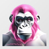 EXISTENTIËLE LITE Aap Roze Transparante Vensterkle Raamsticker (Vel)