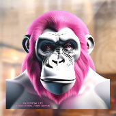 EXISTENTIËLE LITE Aap Roze Transparante Vensterkle Raamsticker (Vel 2)