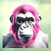 EXISTENTIËLE LITE Aap Roze Transparante Vensterkle Raamsticker (Vel 3)