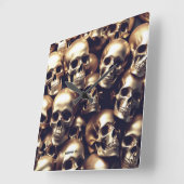 EXISTENTIËLE LITE Gouden Schedels Muur Klok (Hoek)