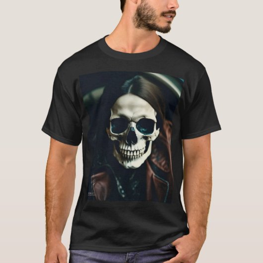 EXISTENTIËLE LITE 'kev' schedel T-shirt (Voorkant)