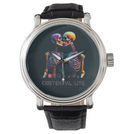 EXISTENTIËLE LITE Kissing Skeletons Horloge