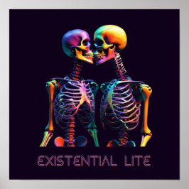 EXISTENTIËLE LITE Kissing Skeletons Poster