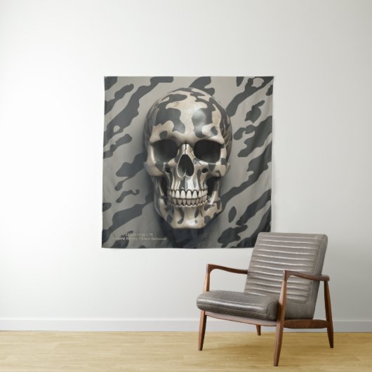 EXISTENTIËLE LITE Memento Mori Camo Skull Wandkleed (In situ)
