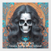 EXISTENTIËLE LITE Memento Mori Femme Skull Raamsticker (Vel)