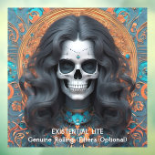 EXISTENTIËLE LITE Memento Mori Femme Skull Raamsticker (Vel 3)