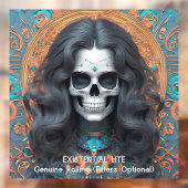 EXISTENTIËLE LITE Memento Mori Femme Skull Raamsticker (Vel 2)