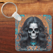 EXISTENTIËLE LITE Memento Mori Femme Skull Sleutelhanger (Voorkant)