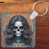 EXISTENTIËLE LITE Memento Mori Femme Skull Sleutelhanger (Achterkant)