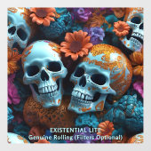 EXISTENTIËLE LITE Memento Mori Lovers Skulls Raamsticker (Vel)