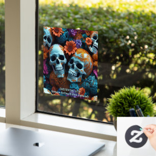 EXISTENTIËLE LITE Memento Mori Lovers Skulls Raamsticker
