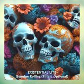 EXISTENTIËLE LITE Memento Mori Lovers Skulls Raamsticker (Vel 3)