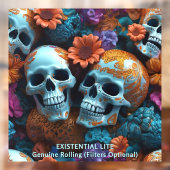 EXISTENTIËLE LITE Memento Mori Lovers Skulls Raamsticker (Vel 2)