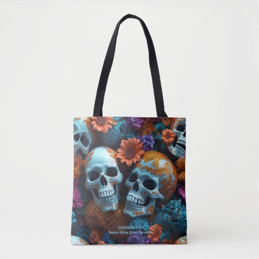 EXISTENTIËLE LITE Memento Mori Lovers Skulls Tas (Voorkant)