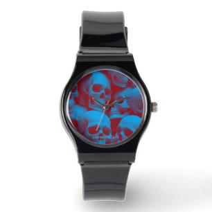 EXISTENTIËLE LITE Schedels 1b Siliconen Strap Unis Horloge