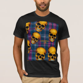 EXISTENTIËLE LITE schedels op Tartan 1a T-shirt