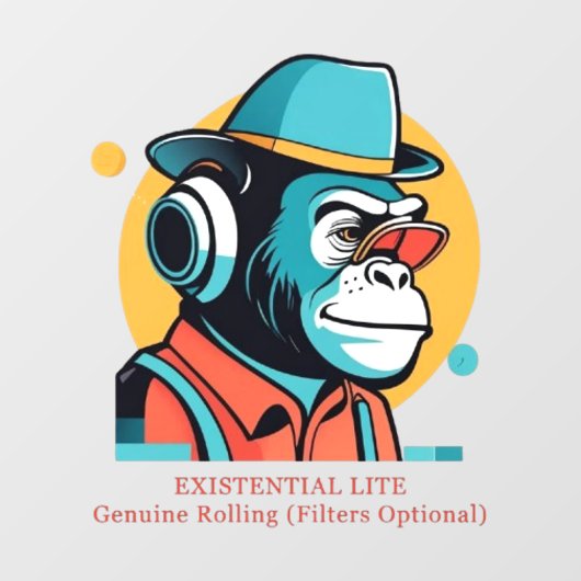 EXISTENTIËLE LITE Toon Chimp Transparant Raamsticker (Vel)