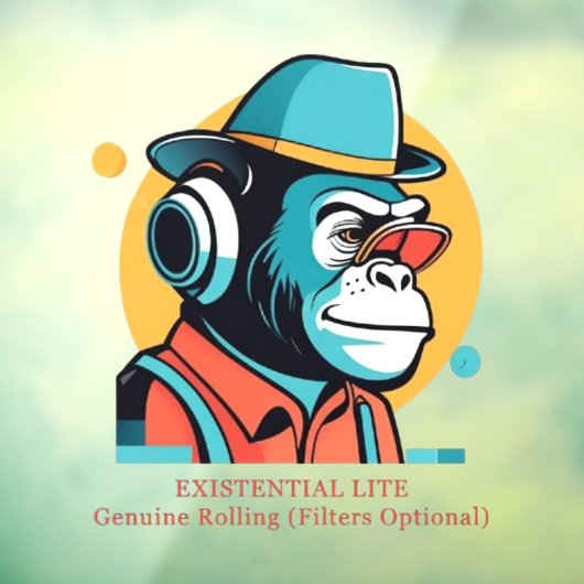 EXISTENTIËLE LITE Toon Chimp Transparant Raamsticker (Vel 3)