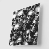 EXISTENTIËLE LITE Zilveren Schedels Muur Klok (Hoek)