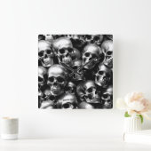 EXISTENTIËLE LITE Zilveren Schedels Muur Klok (Huis)