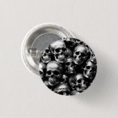 EXISTENTIËLE LITE Zilveren Schedels Pin Button Bad (Voorkant /achterkant)