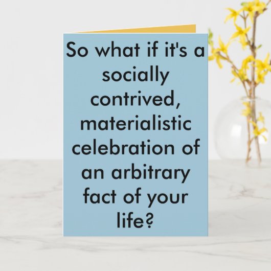 Existentiële Verjaardag Kaart (Gele Bloem)