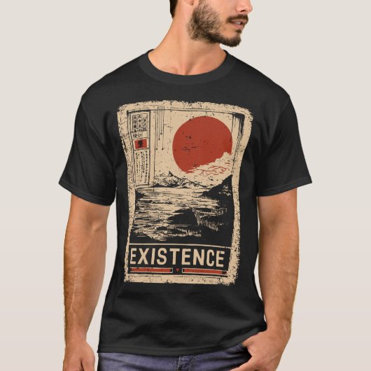Existentiële Zen Landschapsfilosofie Ontwerp T-shirt (Voorkant)
